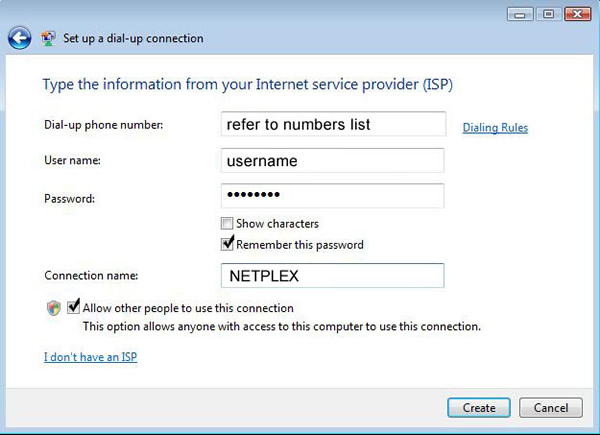 Figure 6: Connection Settings
